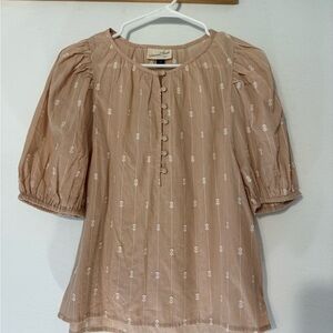 Universal Thread Beige Puff Sleeve Blouse